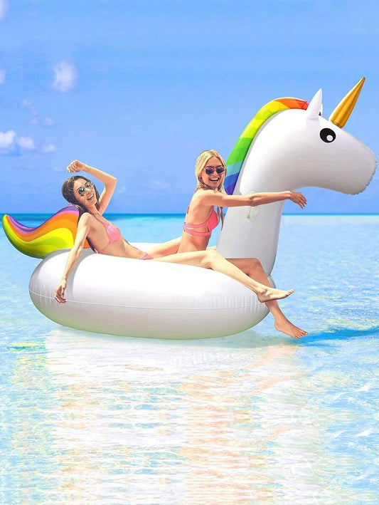 1pc Inflatable Rainbow Unicorn Floating Lounger
