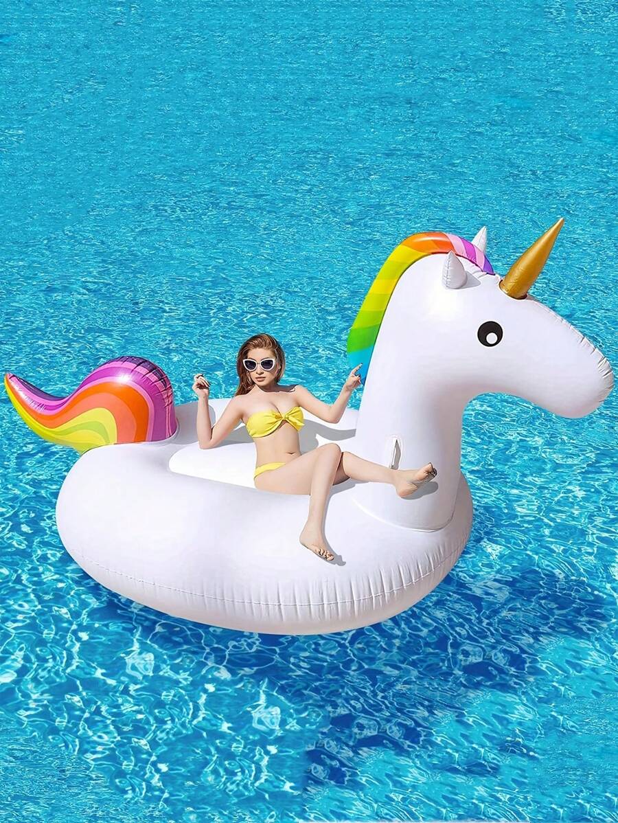 1pc Inflatable Rainbow Unicorn Floating Lounger