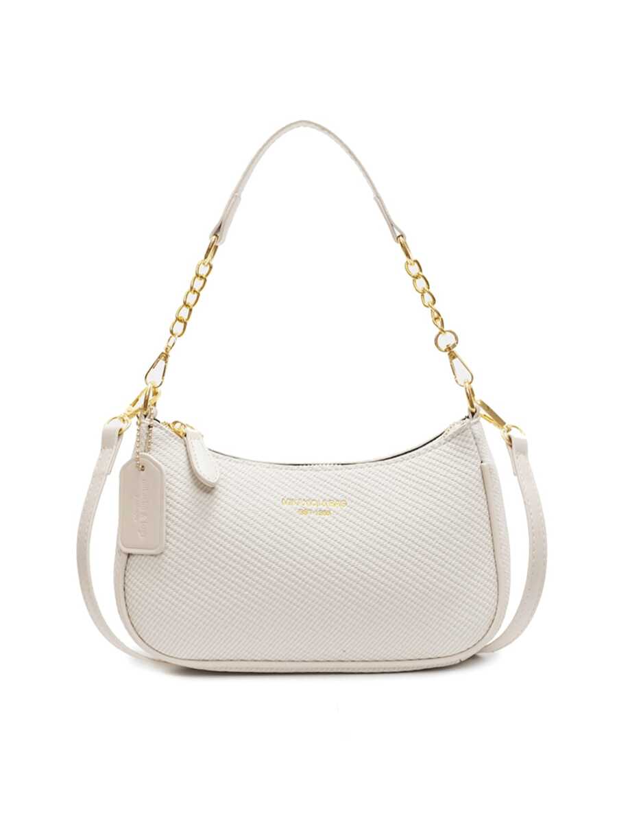 White Ladies' Shoulder Bag Made Of PU Material