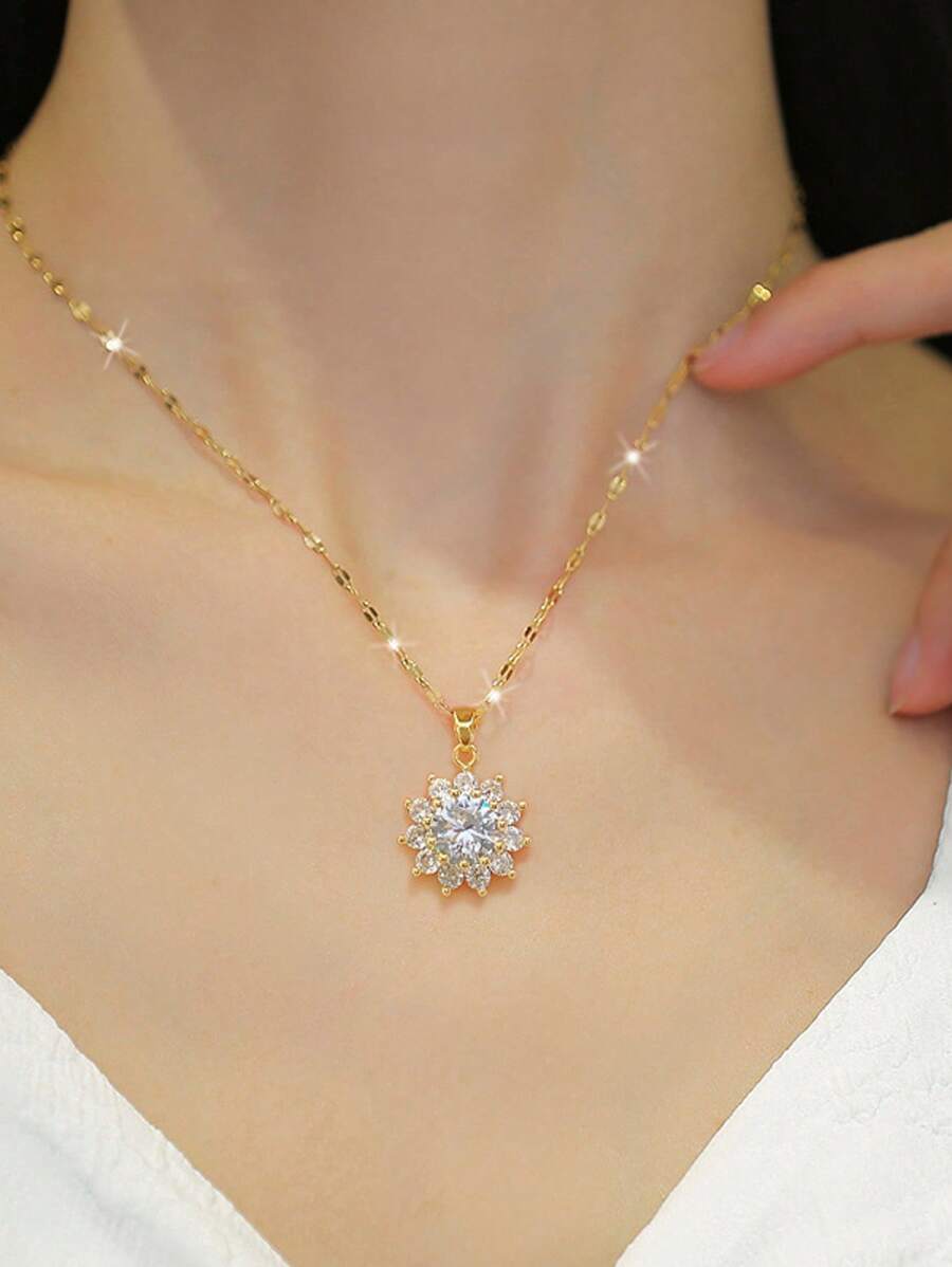 1 Set Stainless Steel Necklace & Earrings