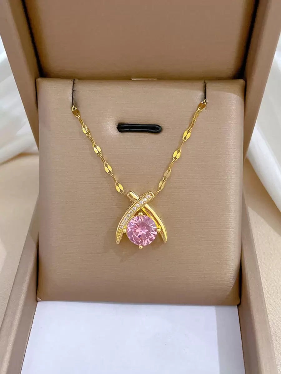 1 Set Stainless Steel Necklace & Earrings