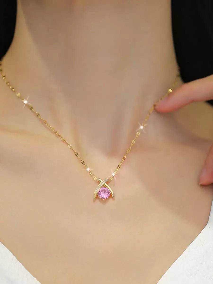 1 Set Stainless Steel Necklace & Earrings
