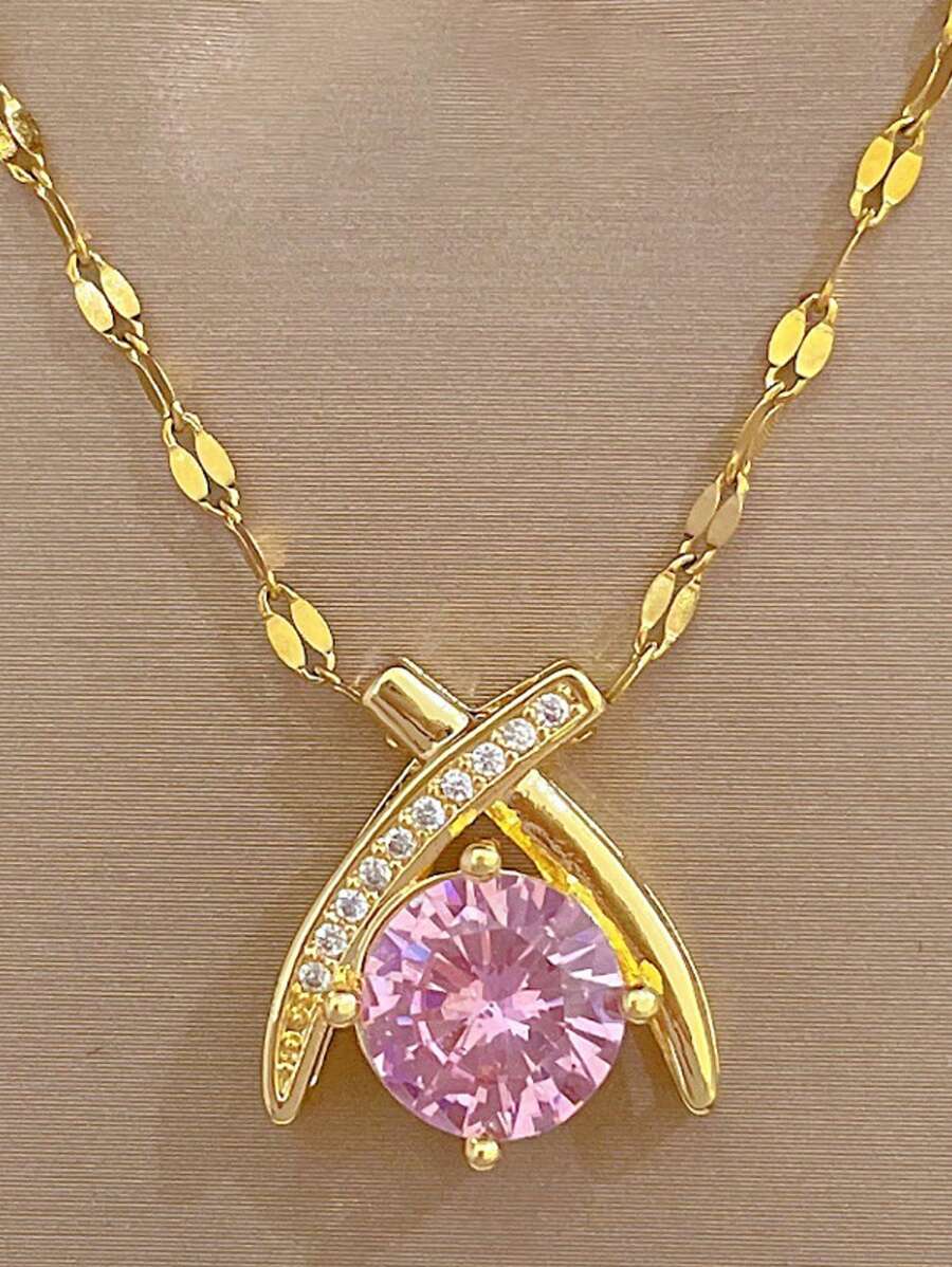 1 Set Stainless Steel Necklace & Earrings