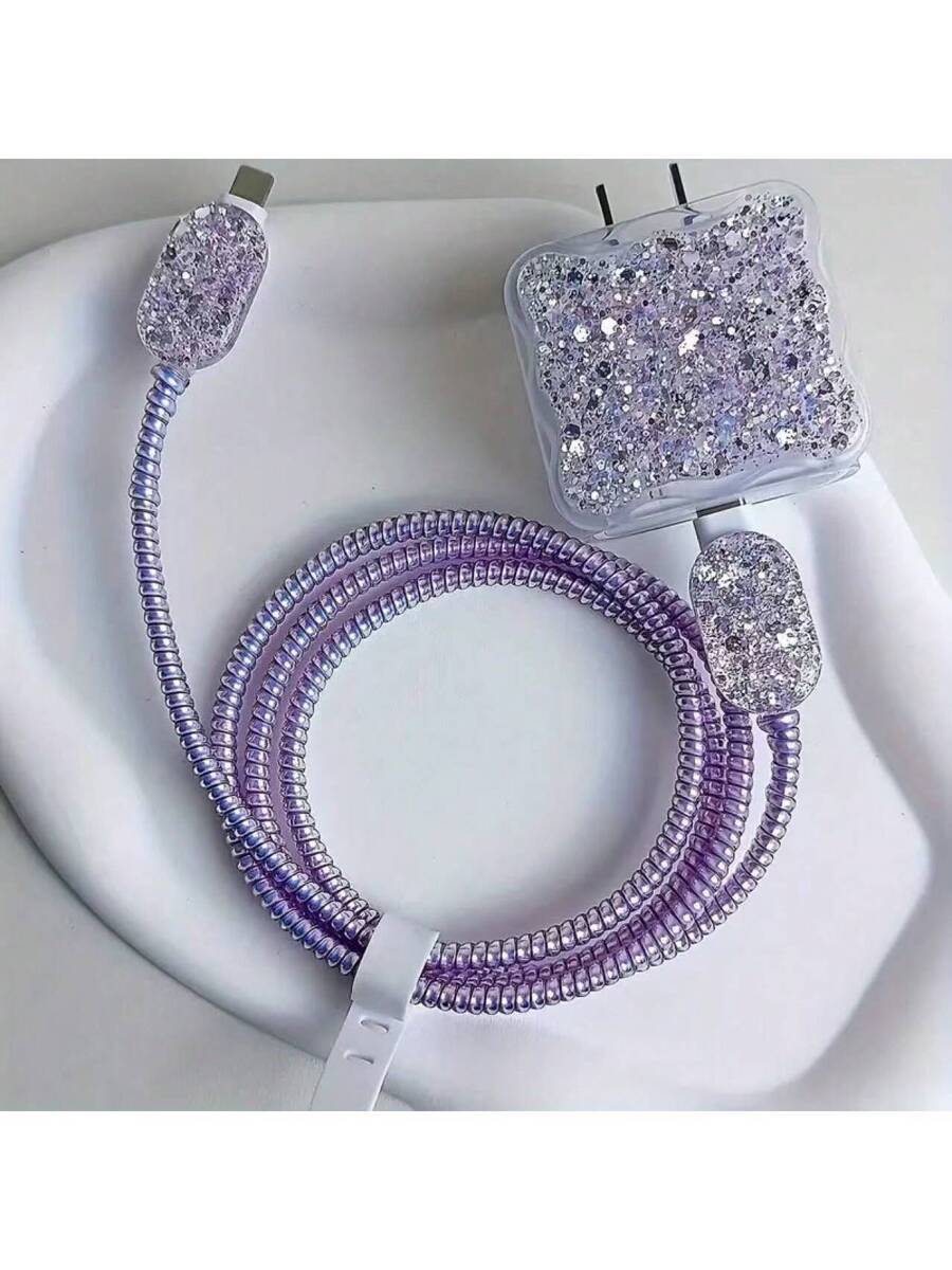 5pcs Glitter TPU Phone Charger Protective Covers