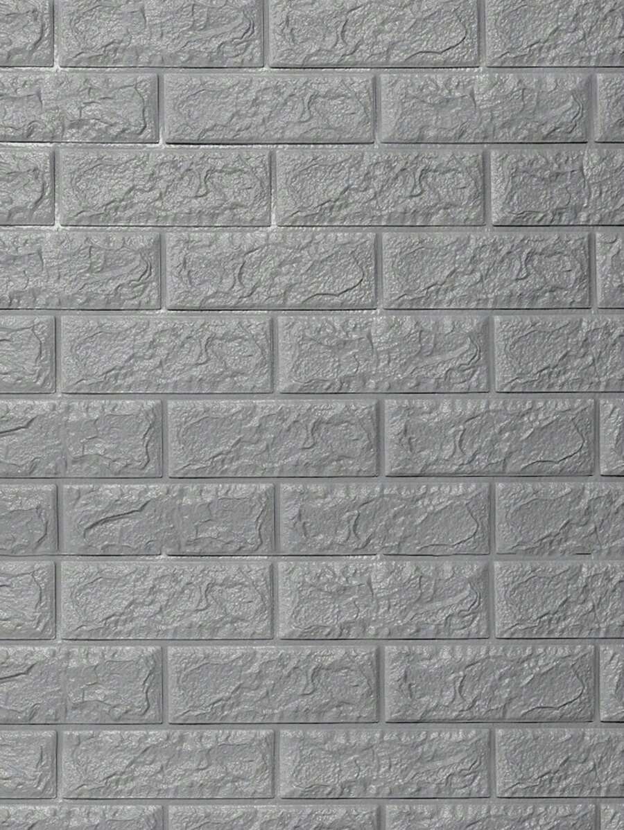 10pcs Brick Pattern Wall Paper, Modern Plain 3D Wall Paper For Home