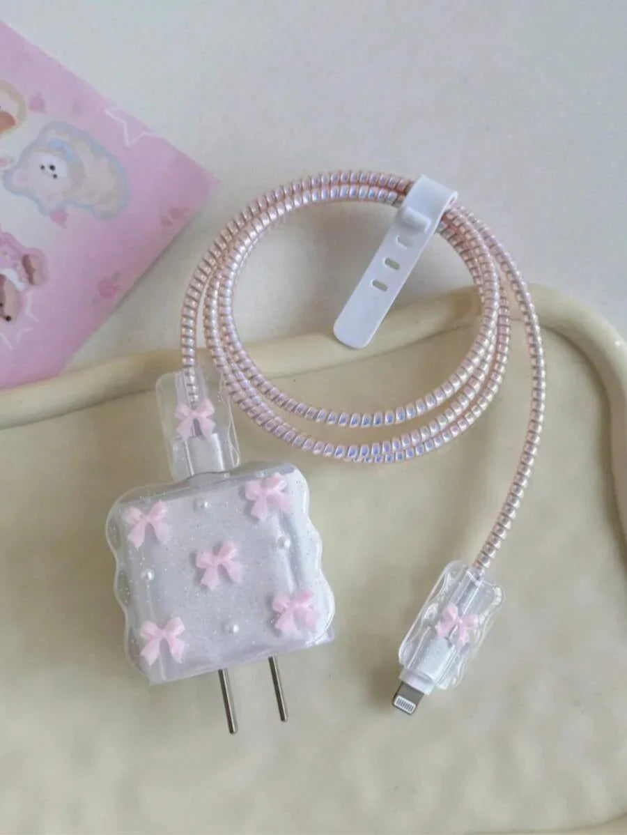 Pearl Design Charger Set, Includes Charging Cable Protector