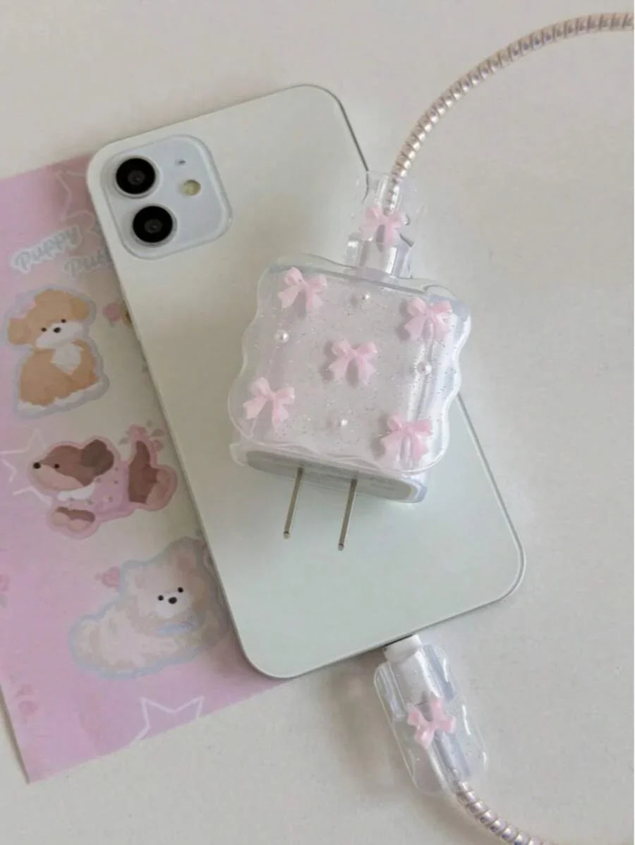 Pearl Design Charger Set, Includes Charging Cable Protector