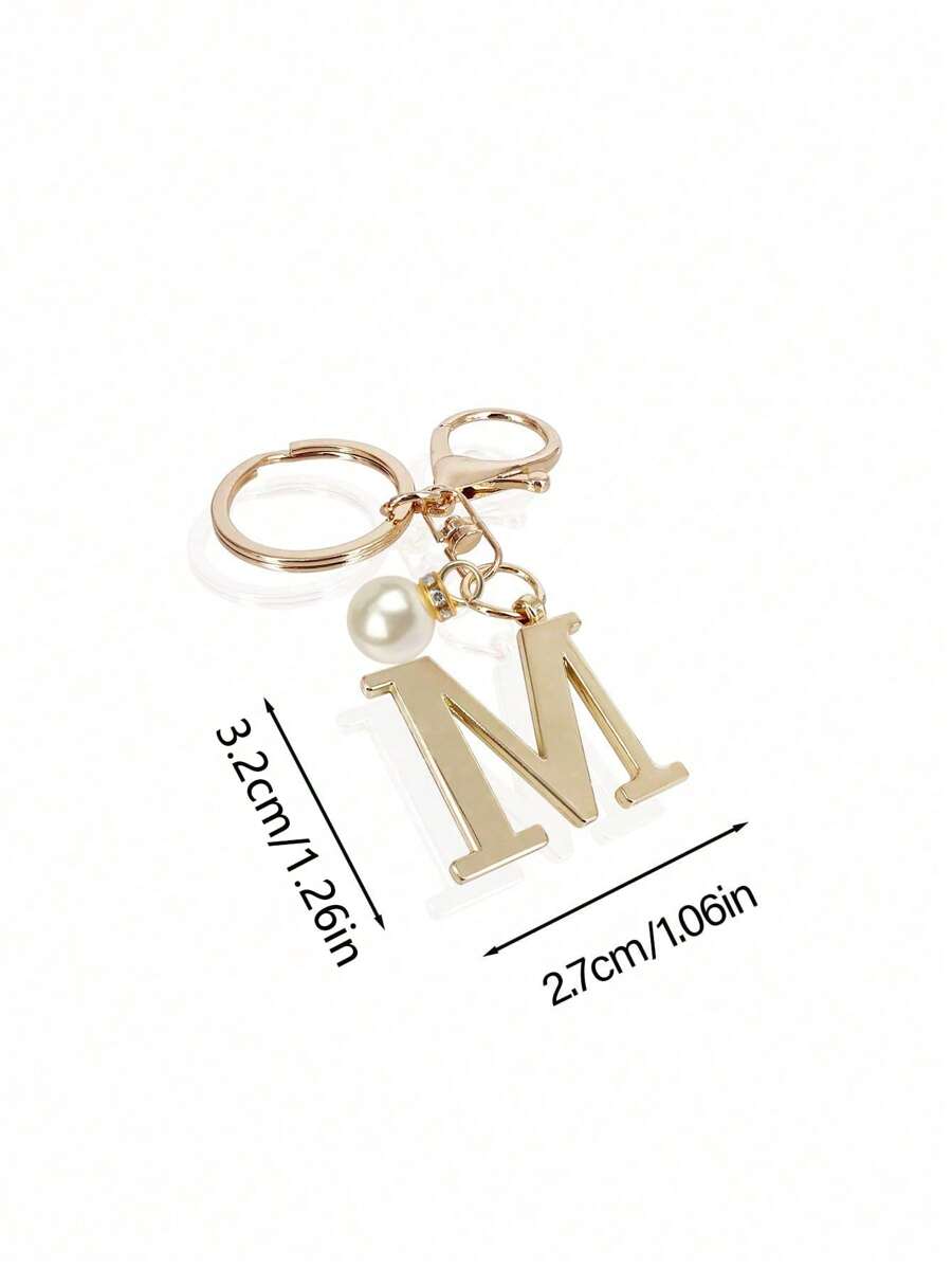 Elegant Metal Heart-Shaped Letter Keychain