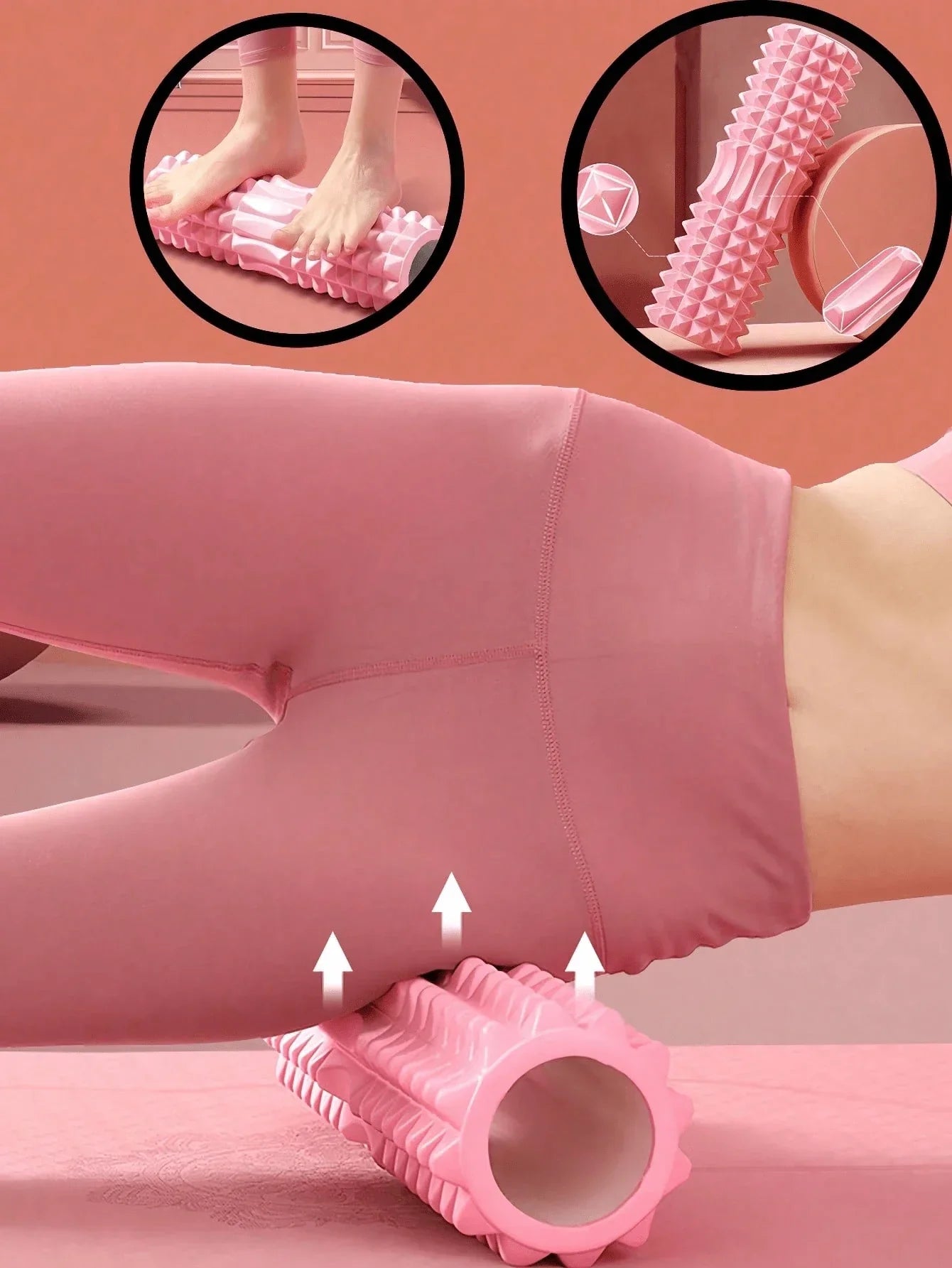 Pink Foam Yoga Massage Roller, For Muscle