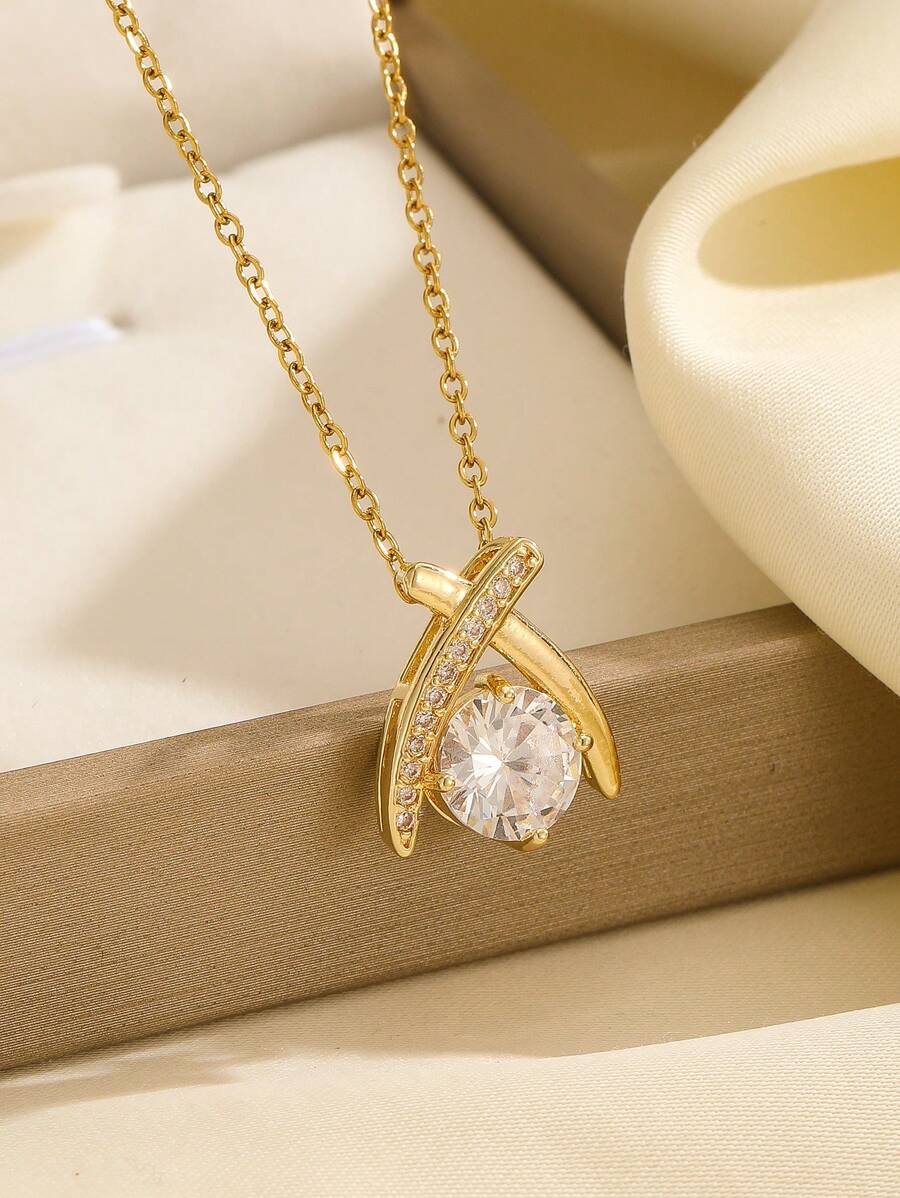 1 Set Stainless Steel Necklace & Earrings