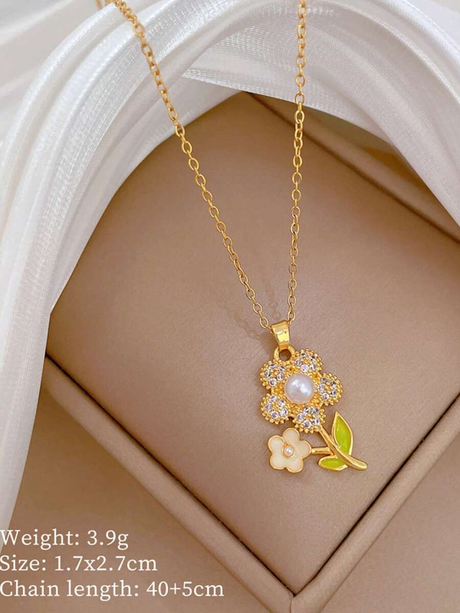 1 Set Stainless Steel Necklace & Earrings