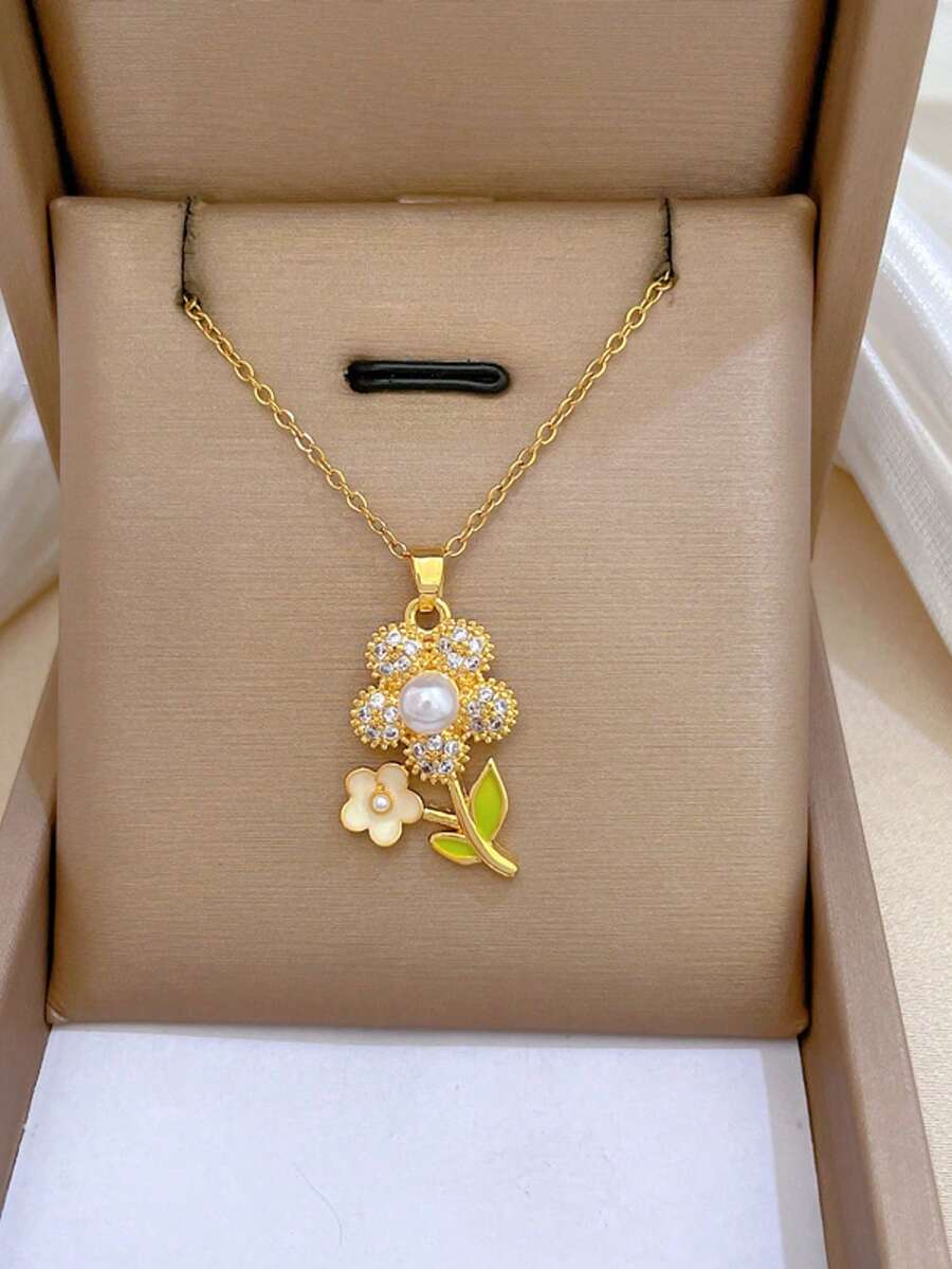 1 Set Stainless Steel Necklace & Earrings