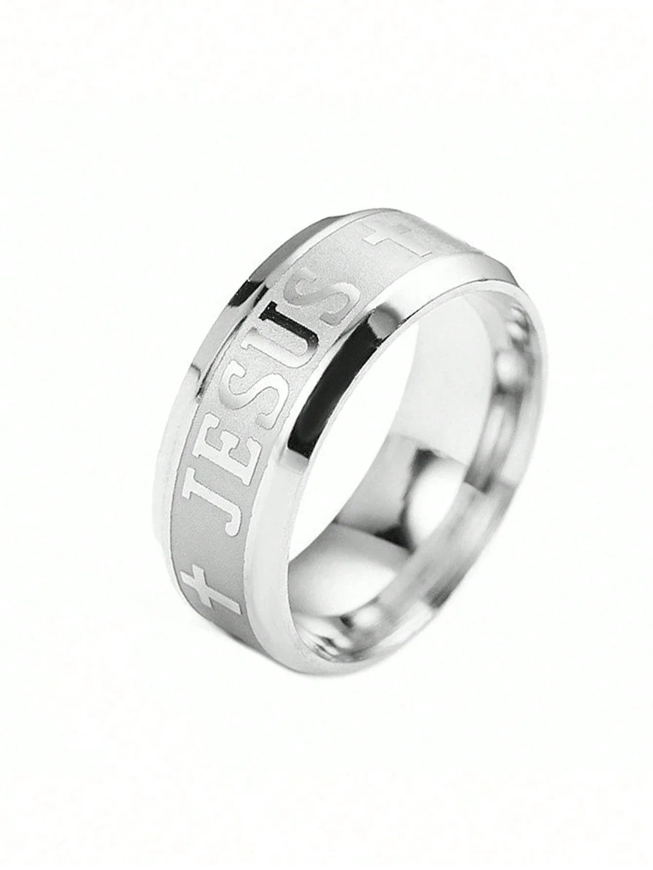 Titanium Steel Jesus Cross Ring