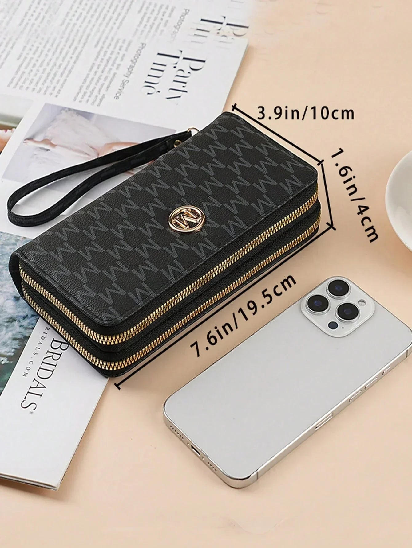 Vintage Print Phone Wallet