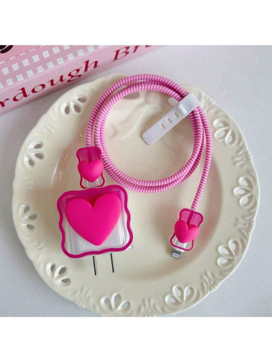 5pcs 3D Glitter Bow Charger Protector Set