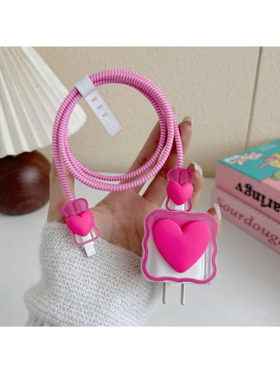 5pcs 3D Glitter Bow Charger Protector Set