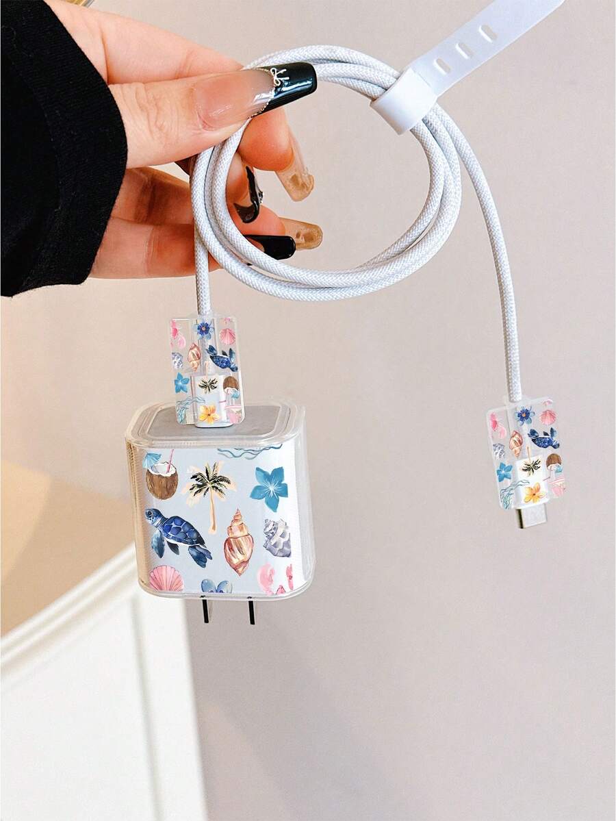 Cute Sea Turtle Design Charger Data Cable Protector Case