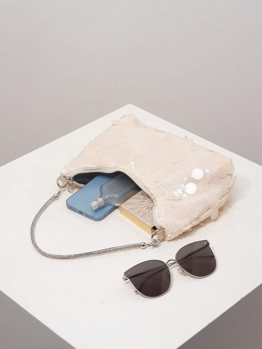 Random Pattern Shoulder Bag, Sequin Bag