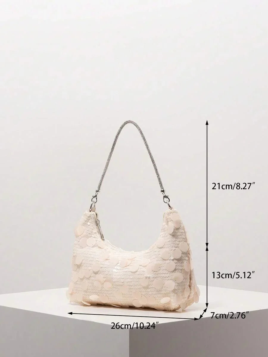 Random Pattern Shoulder Bag, Sequin Bag