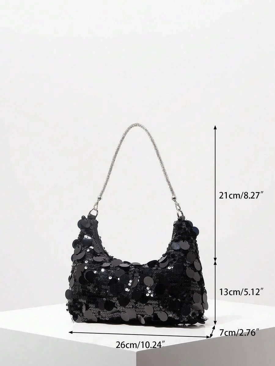 Random Pattern Shoulder Bag, Sequin Bag