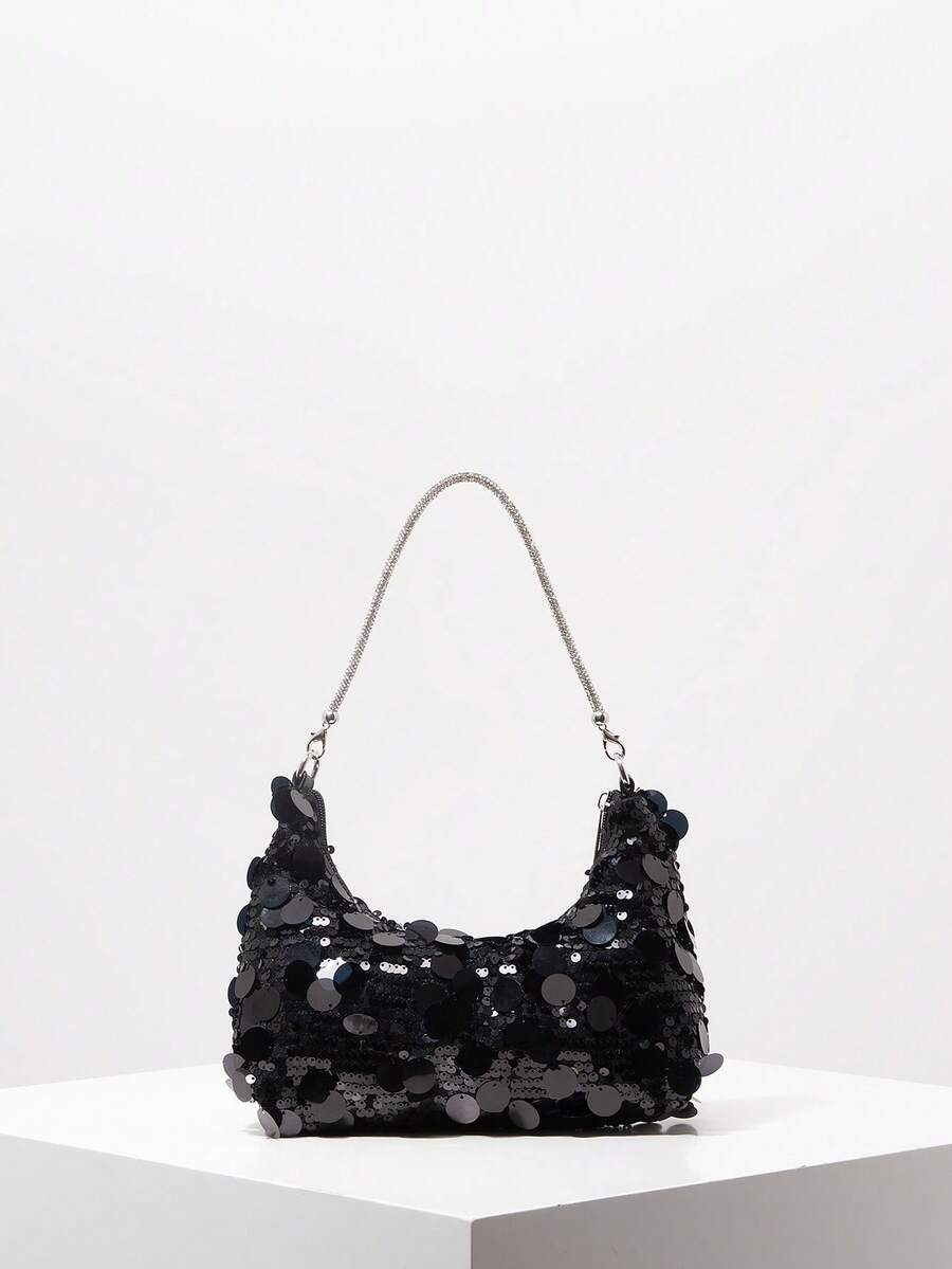 Random Pattern Shoulder Bag, Sequin Bag