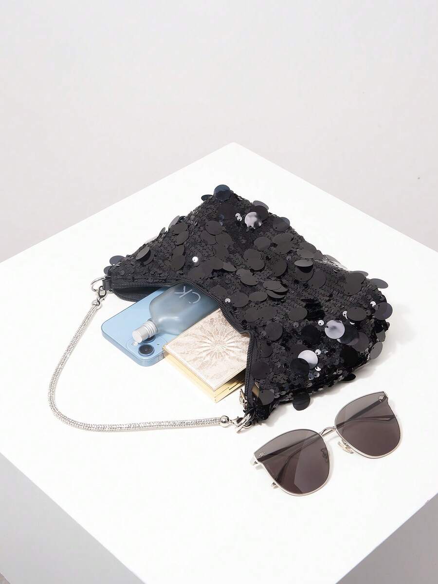 Random Pattern Shoulder Bag, Sequin Bag
