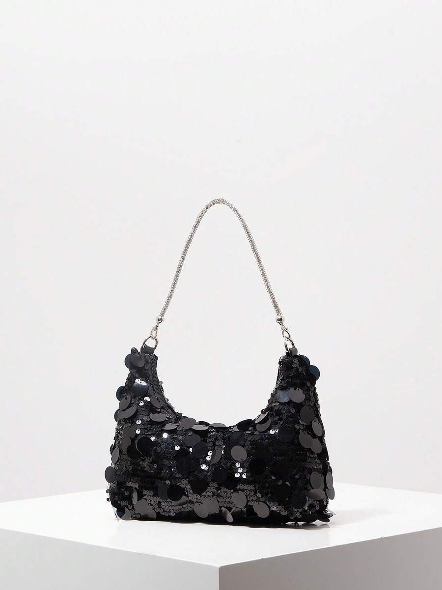 Random Pattern Shoulder Bag, Sequin Bag
