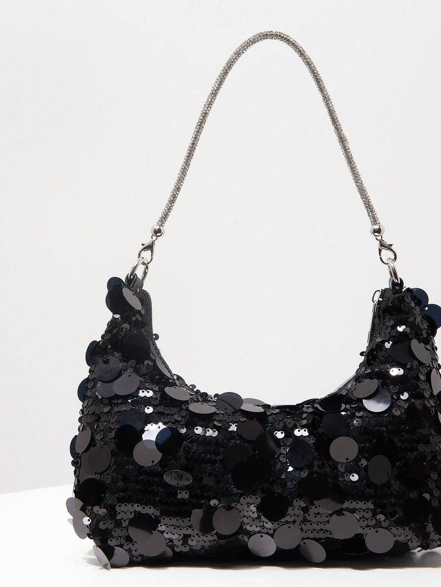 Random Pattern Shoulder Bag, Sequin Bag