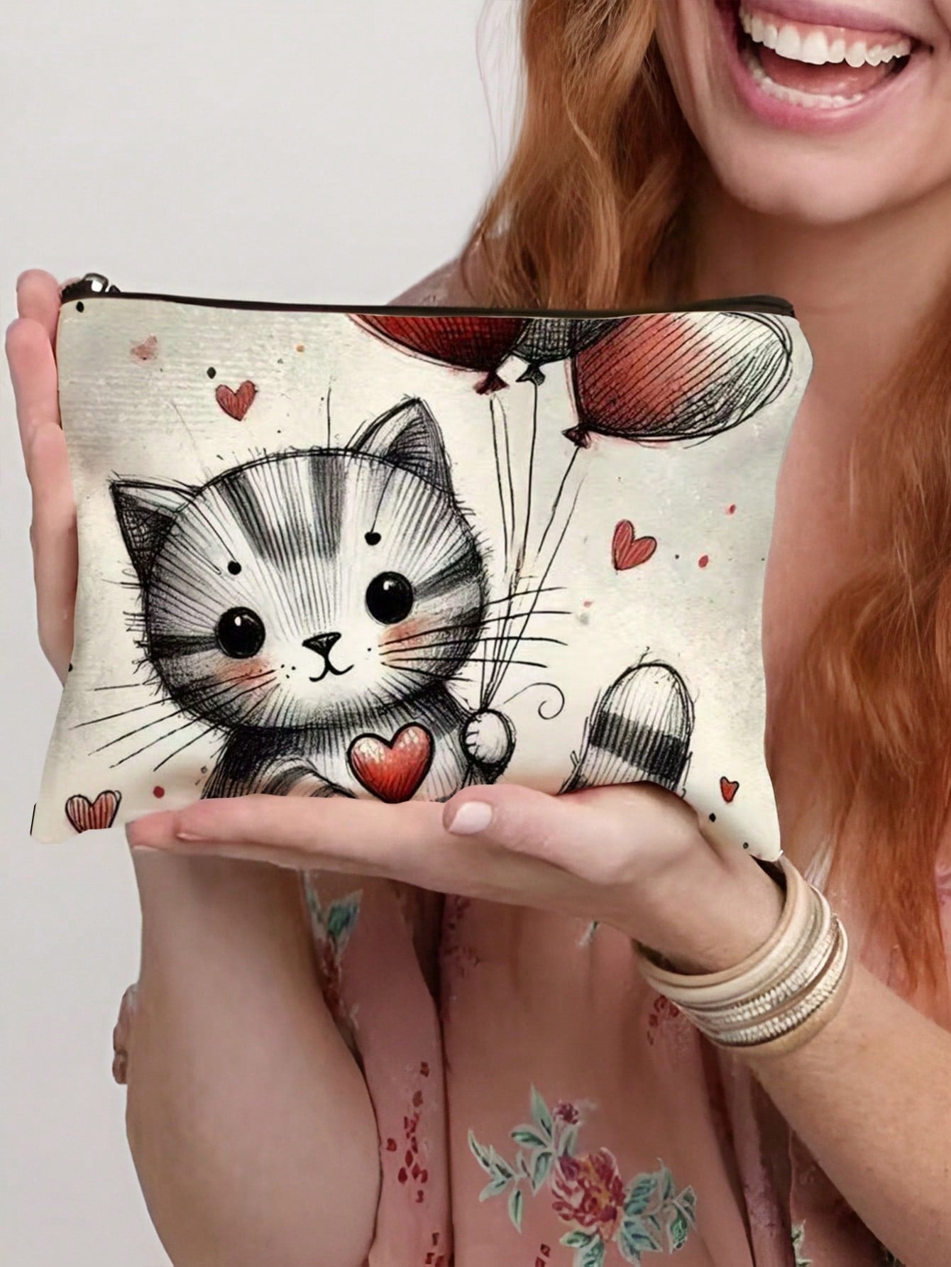 Cute Cat Pattern Cosmetic Bag