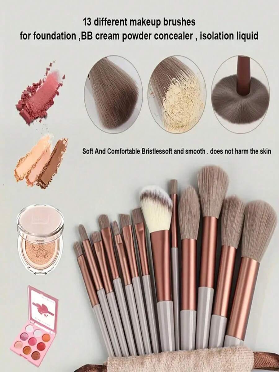 13pcs Professional Makeup Brush Set, Suitable For Foundation