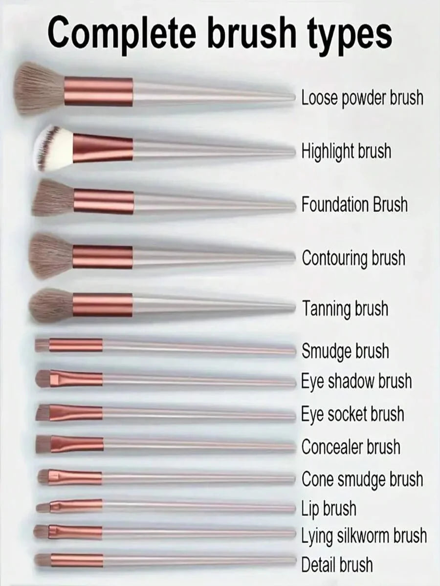13pcs Professional Makeup Brush Set, Suitable For Foundation