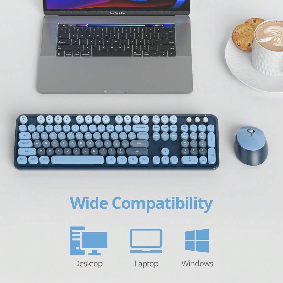 Wireless Keyboard And Mouse Set, Cute Keyboard And Mouse Combo