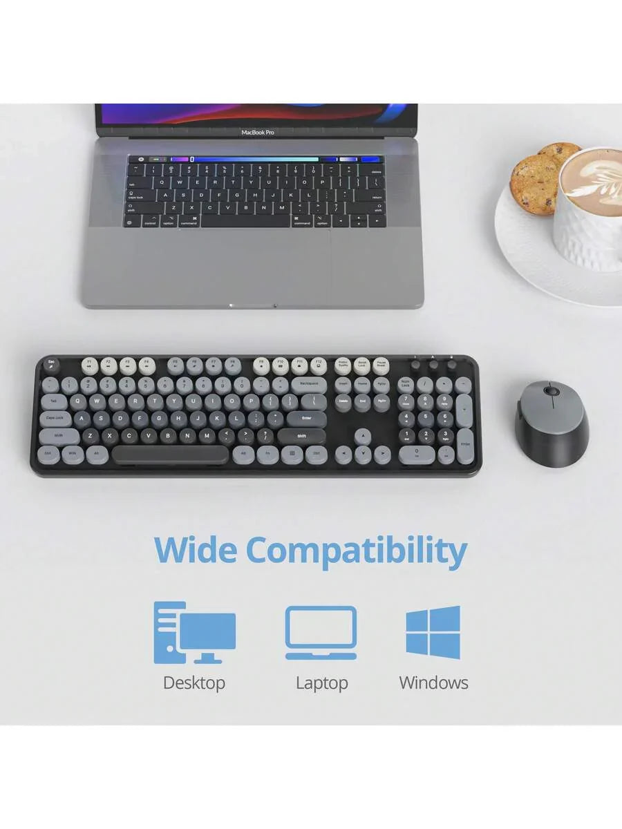 Wireless Keyboard And Mouse Set, Cute Keyboard And Mouse Combo