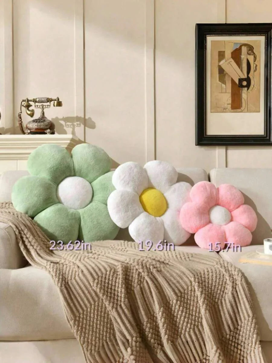 1pc Floral Decorative Throw Pillow, Cute & Soft Flower Plush Pillow