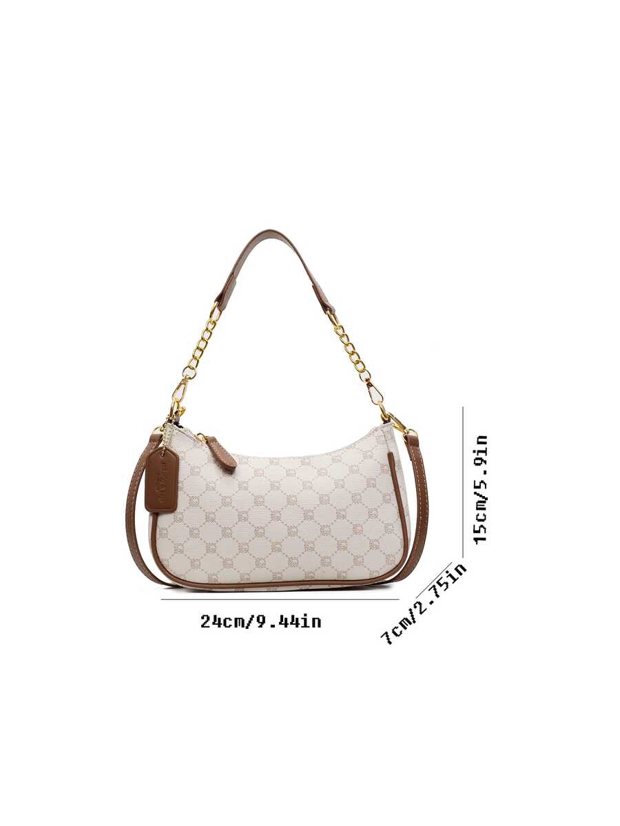 White Ladies' Shoulder Bag Made Of PU Material