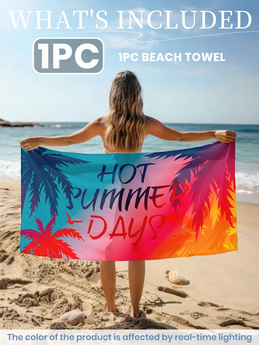 Printed Beach Towel, Summer Fruit Pattern Swimwear