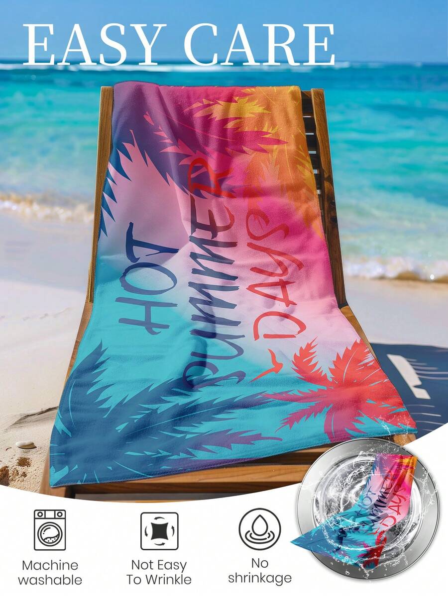 Printed Beach Towel, Summer Fruit Pattern Swimwear