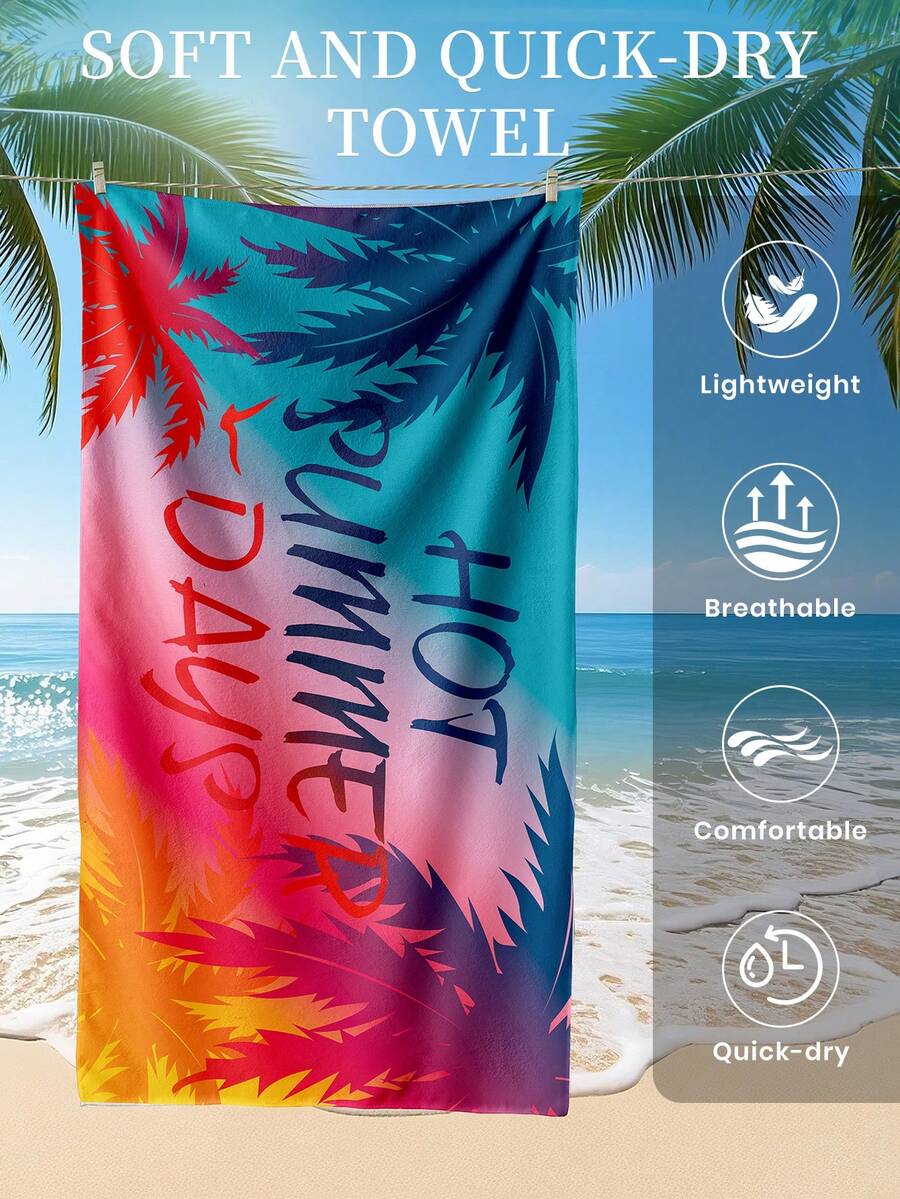 Printed Beach Towel, Summer Fruit Pattern Swimwear