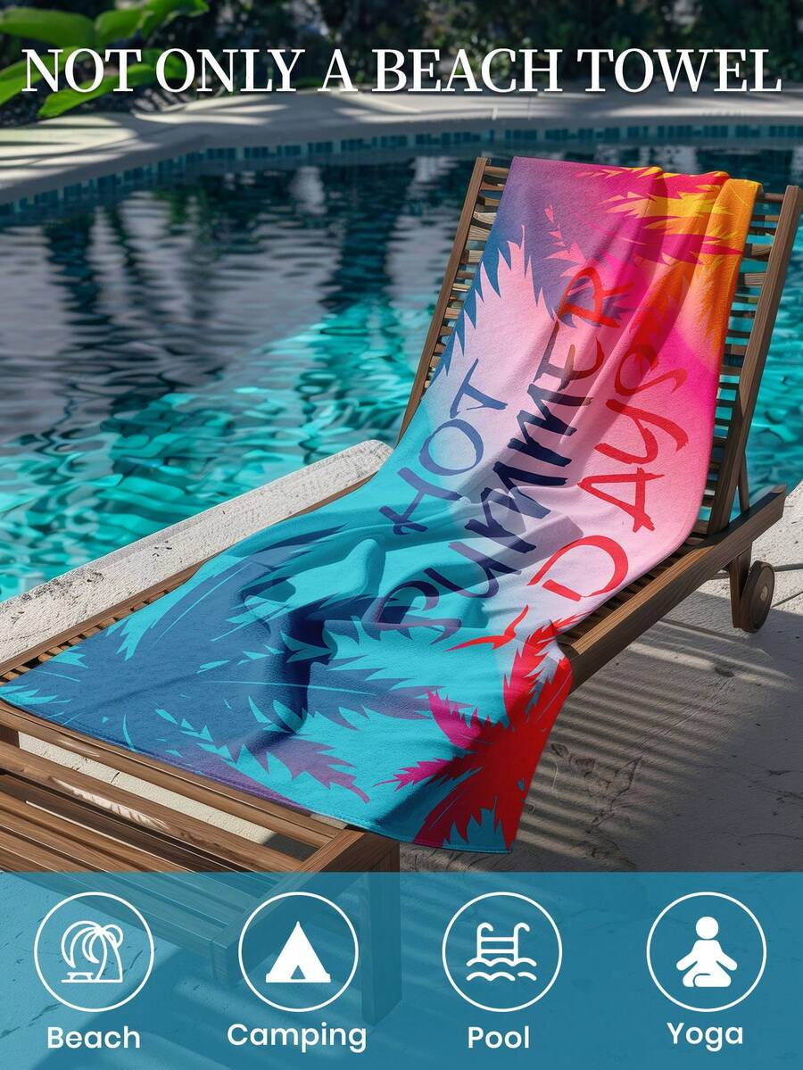 Printed Beach Towel, Summer Fruit Pattern Swimwear