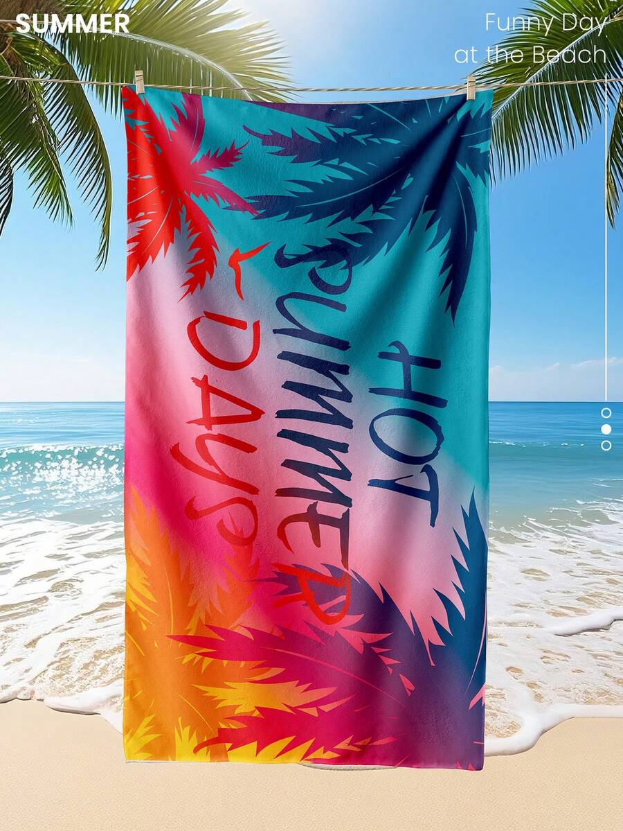 Printed Beach Towel, Summer Fruit Pattern Swimwear