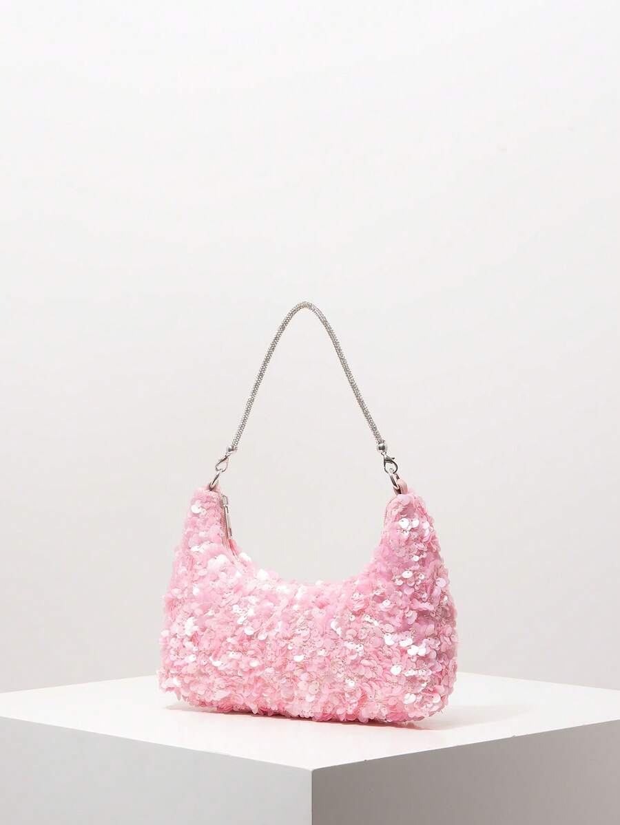 Random Pattern Shoulder Bag, Sequin Bag