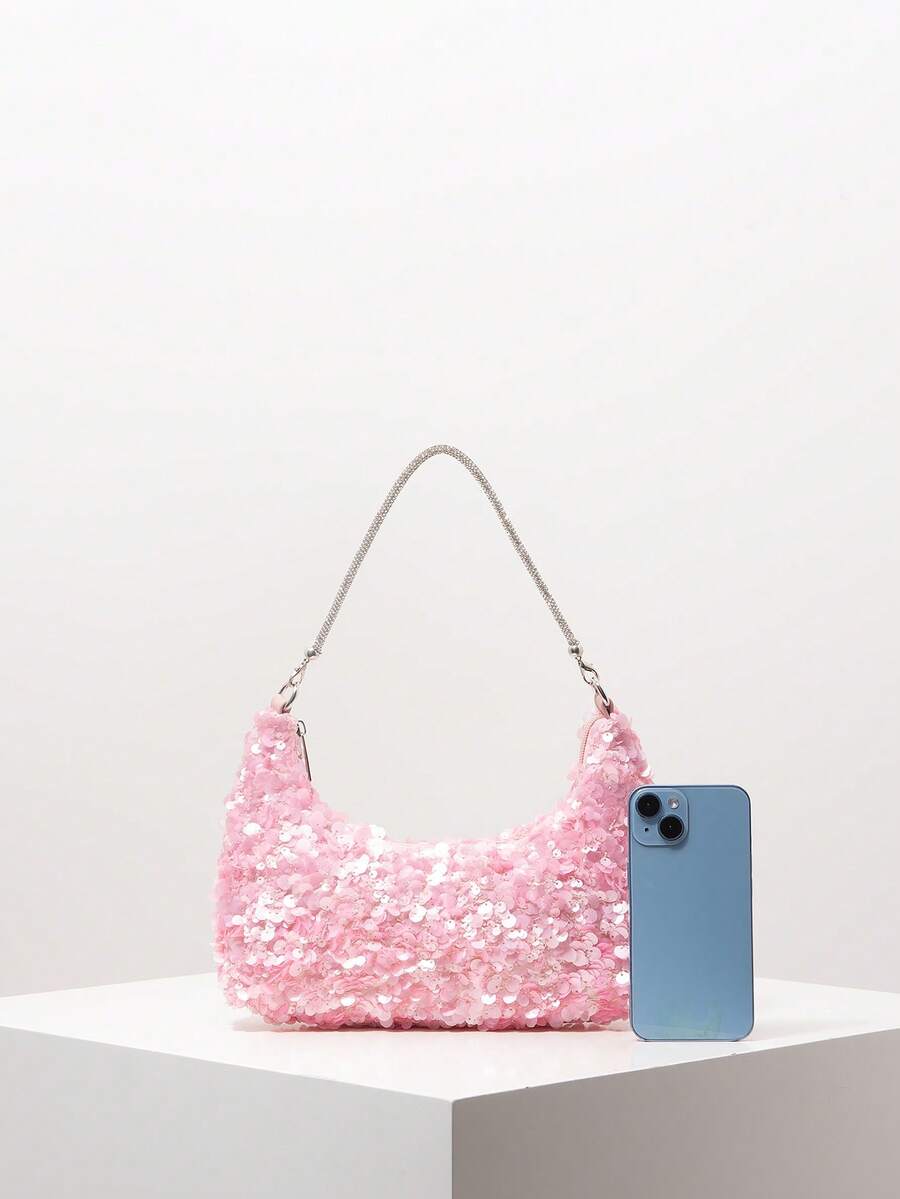 Random Pattern Shoulder Bag, Sequin Bag