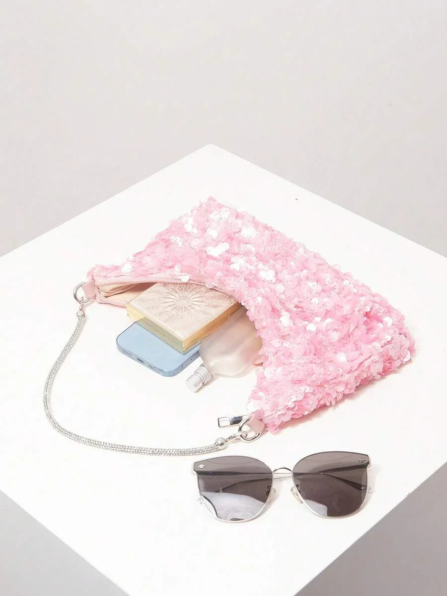 Random Pattern Shoulder Bag, Sequin Bag