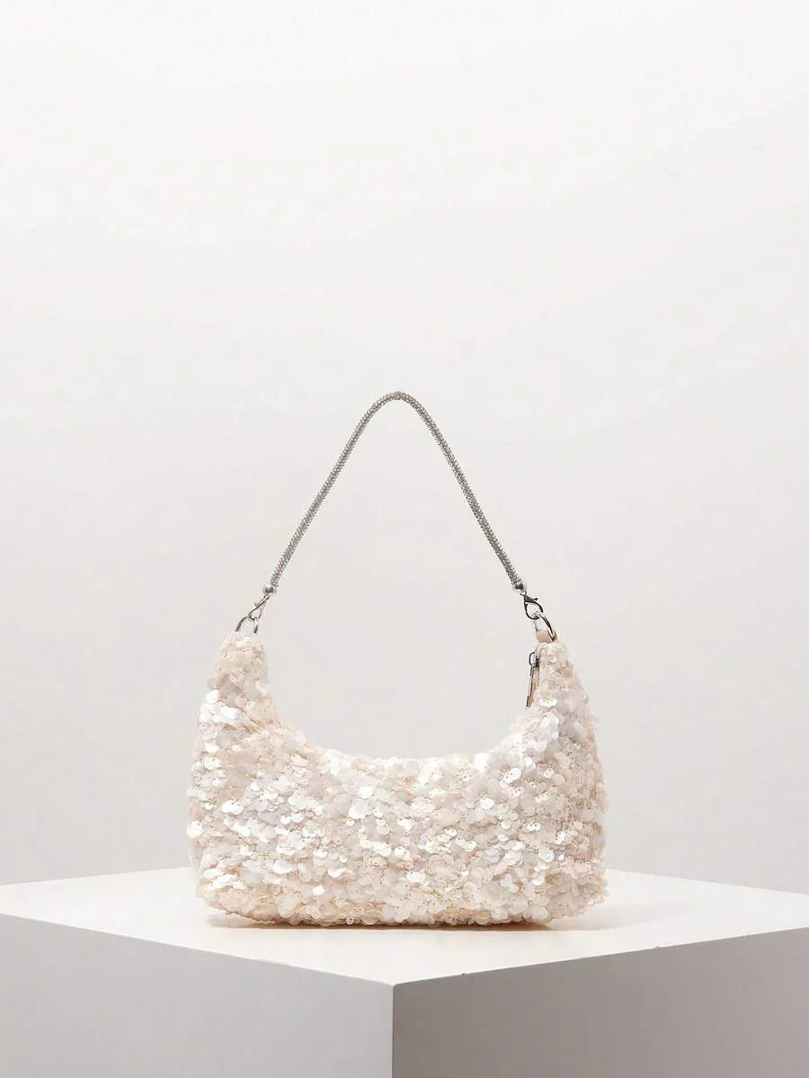 Random Pattern Shoulder Bag, Sequin Bag