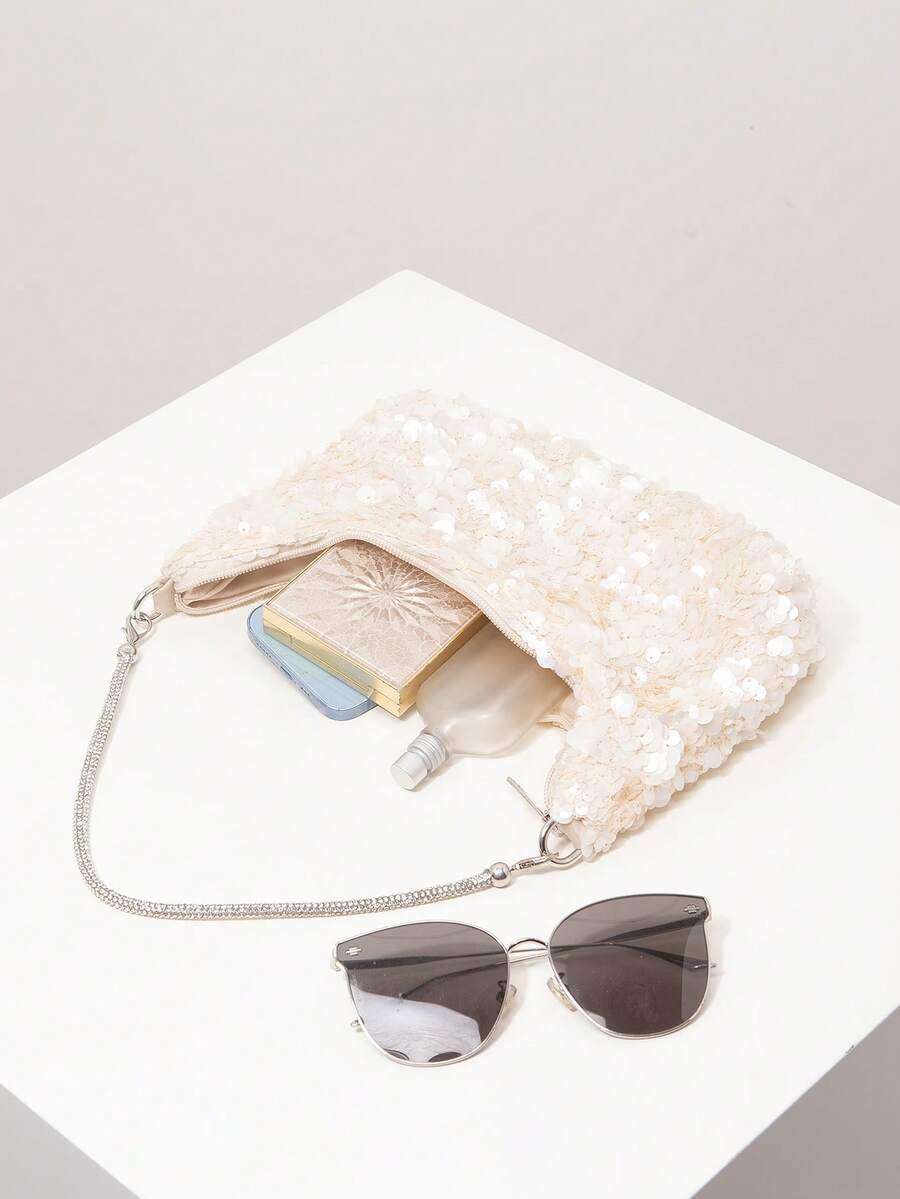 Random Pattern Shoulder Bag, Sequin Bag
