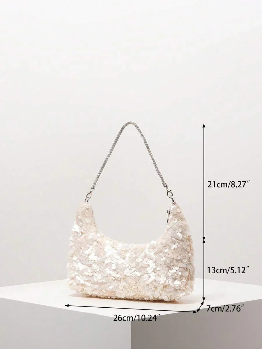 Random Pattern Shoulder Bag, Sequin Bag