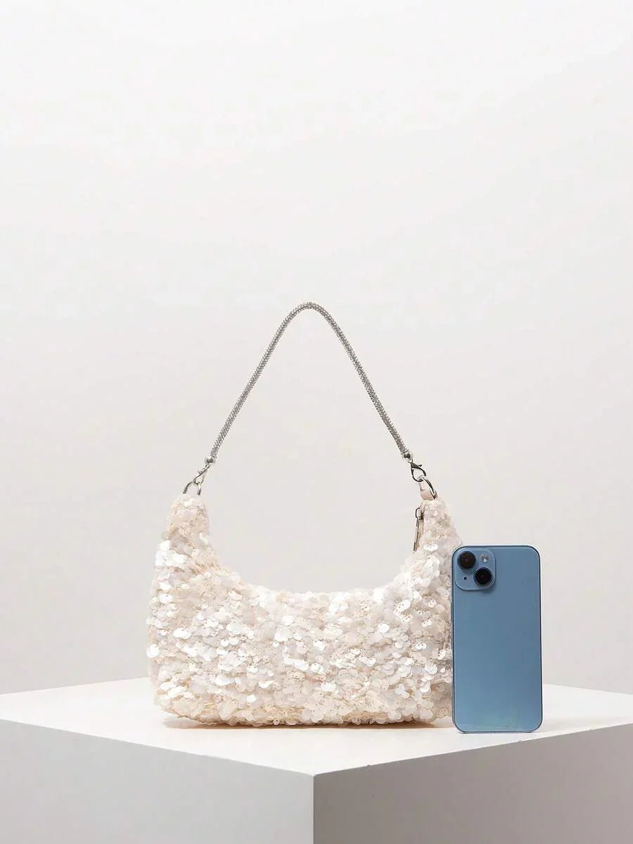 Random Pattern Shoulder Bag, Sequin Bag