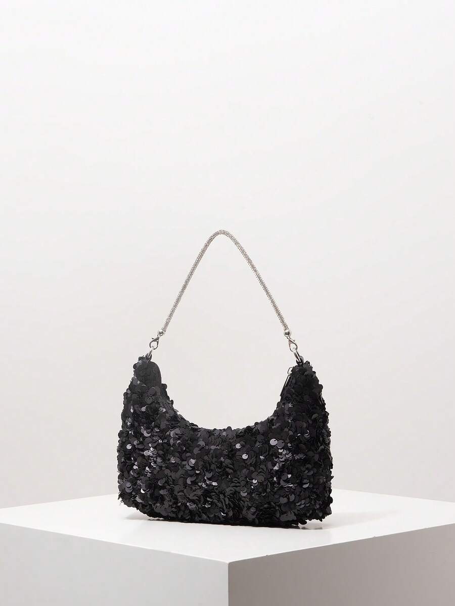 Random Pattern Shoulder Bag, Sequin Bag