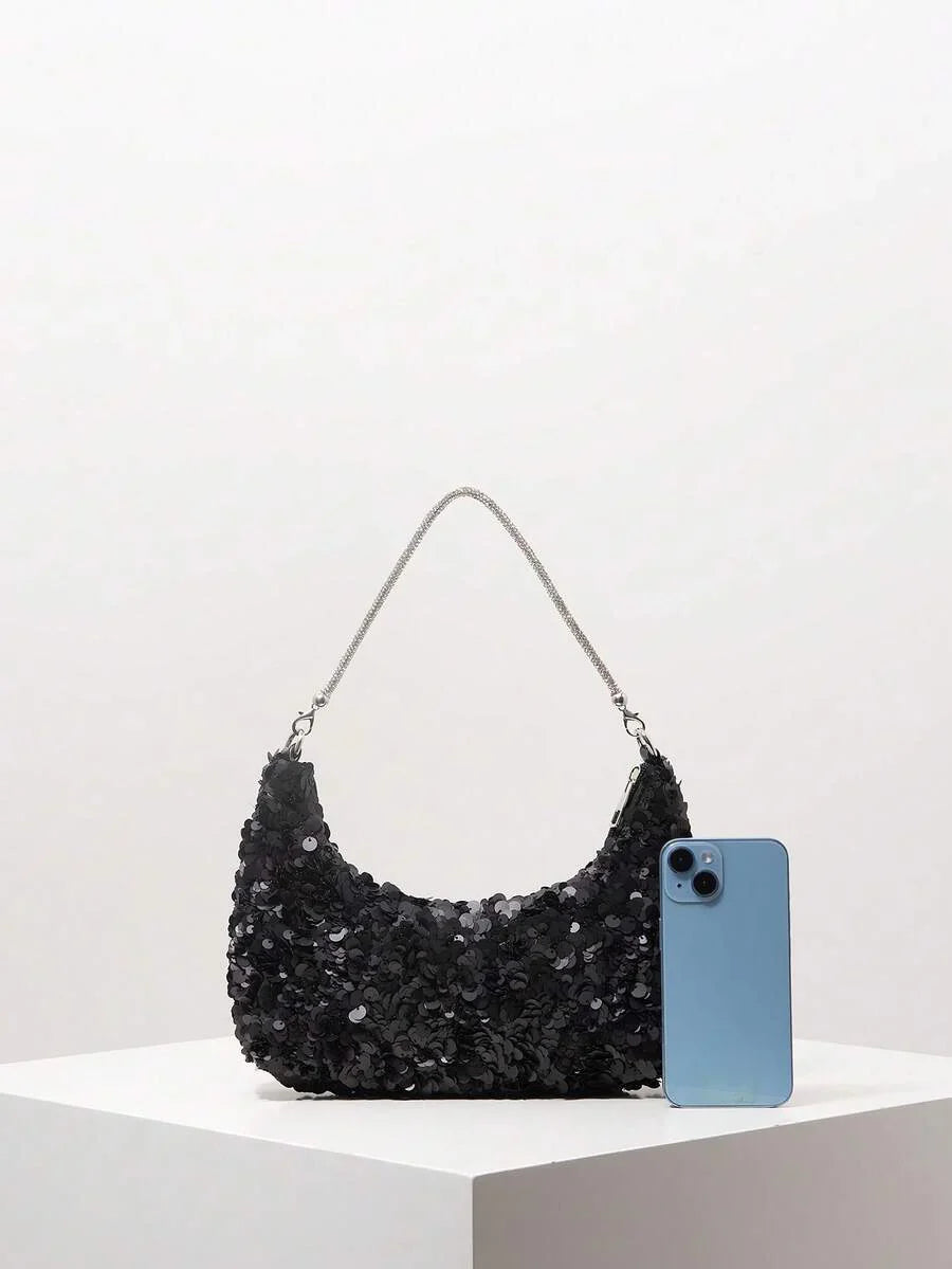 Random Pattern Shoulder Bag, Sequin Bag