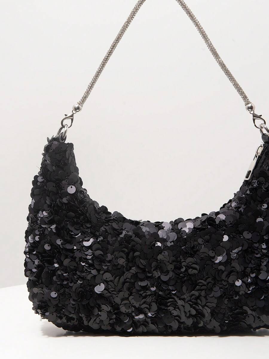Random Pattern Shoulder Bag, Sequin Bag